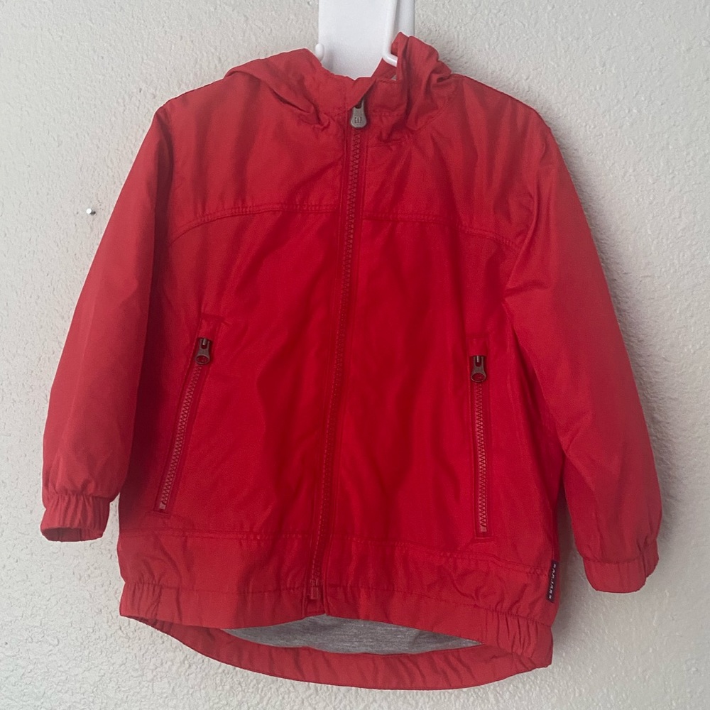 Baby Gap lined and hooded windbreaker- red - size 18-24 months